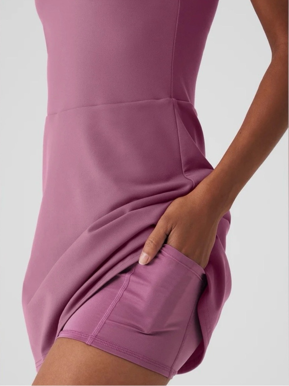ALO Yoga Size M Airbrush Real Tennis Mini Dress Soft Mulberry - Picture 6 of 10